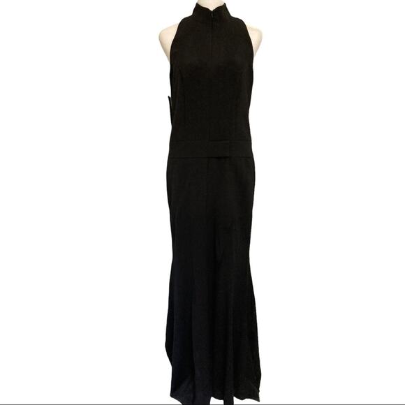 Nicole Miller Glam Maxi Dress NWT New Black Sheer Hem size S - Picture 11 of 11
